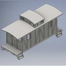 on30 20ft 6 braced center cupola caboose 3d print model - Mito3D