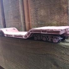 on3 on30 heavy duty lowloader train flatcar railway wagon model 3d print model - Mito3D