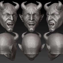 one12 scale head - demon head- custom toys art mas hallowee season one6 character monster 3d print model - Mito3D
