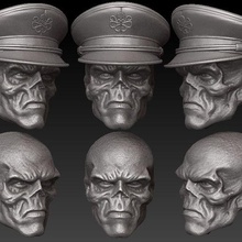 one12 scale head - red skull removable hat- mcu ver art marvel hugo weaving avengers character actor likeness custom toys one6 3d print model - Mito3D