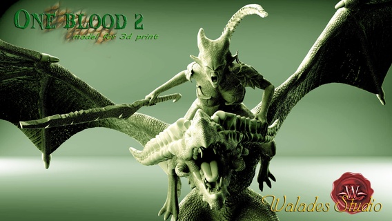 one blood 2 fantasy dragon monster 3d print model - Mito3D