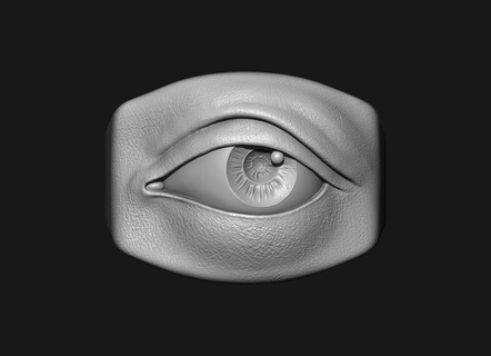 one eye ring Jewelry eyering ring unique ring eye ring stl obj zbrush jewellery mens jewellery mens pendant keychain  3d print model - Mito3D