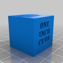 one inch 254mm reference cube art tools 3d print model - Mito3D