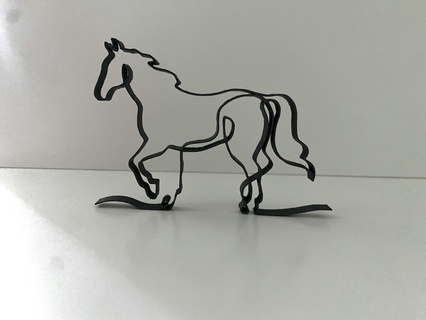 ligne art cheval 2d art art cheval poison ligne présent sculpture décoration 3d print model - Mito3D