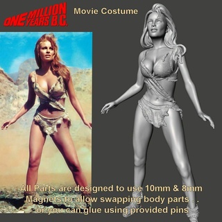 one million years bc movie outfit sparx raquel welsh cavegirl cavewoman female fantasy cult game scifi muscular pose 3d print model - Mito3D