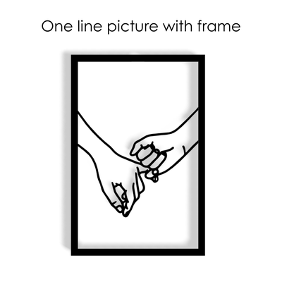 one picture lovers hands frame art gift image pictureframe oneline artwork giftideas giftidea imageframe onelineart onelinecouple 3d print model - Mito3D