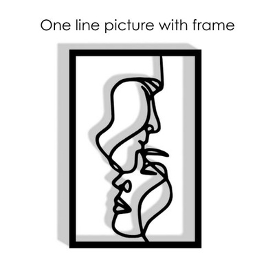 one picture man women frame art gift image pictureframe oneline piece artwork giftideas imageframe onelineart onelinecouple 3d print model - Mito3D
