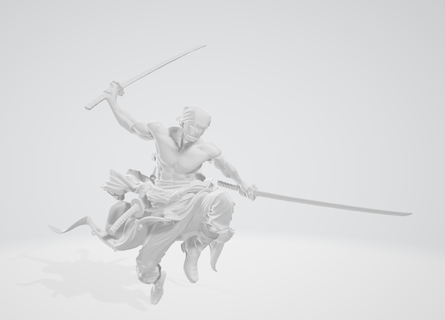 pezzo zoro anime carattere scultura azione figure 3d print model - Mito3D