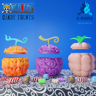 1 peça diabo frutas caramelo luffy vazamentos bora gomu 3d print model - Mito3D
