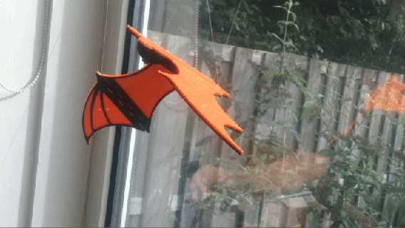pezzo Halloween pipistrello incernierato Ali corda allegati cerniera colore volare 3d print model - Mito3D