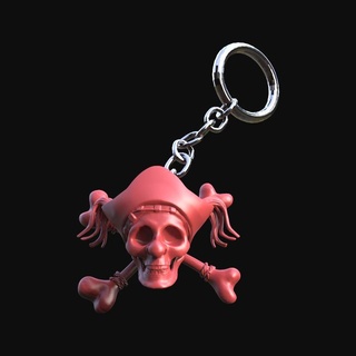 1 peça chaveiros crânio cabeça chaveiro macaco luffy barril buggy brinquedo pirata 3d print model - Mito3D