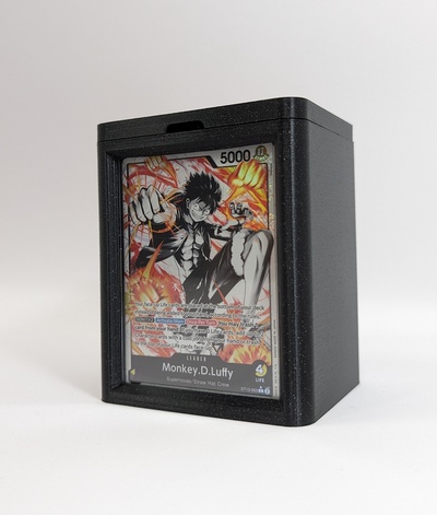 one piece magic tcg windowed deckbox - 60 cards game gathering acrylic snap mini leader commander simple window deck box trading card game 3d print model - Mito3D