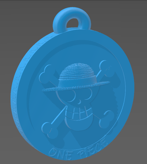 médaillon médaille luffy figurine pirate bateaux tronc logo Trésor drapeau 3d print model - Mito3D