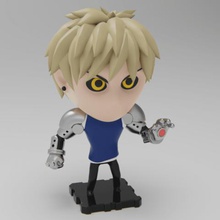 one punch man genos plakit2 series game collectible collection miniature figurine action figure toys toymaker purakito anime saitama 3d print model - Mito3D