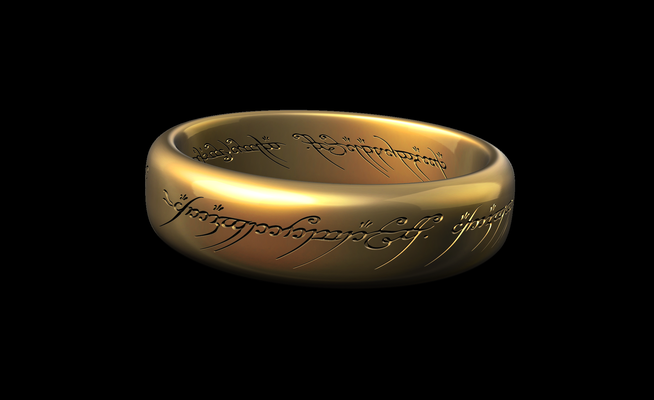 anillo lotr película fantasía libro medio años gandalf frodo legolas sauron 3d print model - Mito3D