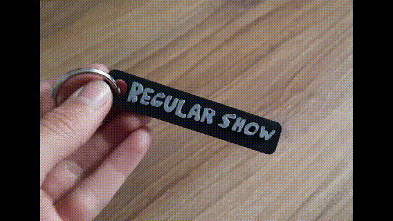 one show key-chain regular keychain black gray series movie cartoon network key decoration text mordecai rigby drawing lively viral 2023 design 3d print model - Mito3D
