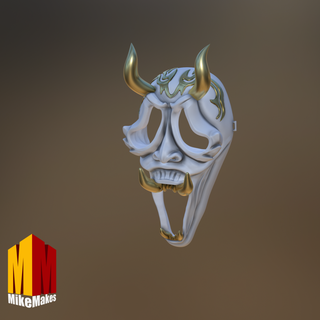 oni inspired gritar máscara fantasma cara horror película villano monstruo cosplay apuntalar 3d print model - Mito3D