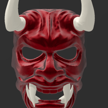 oni demônio mascarar samurai cosplay traje suporte Japão Guerreiro arte ninja 3d print model - Mito3D