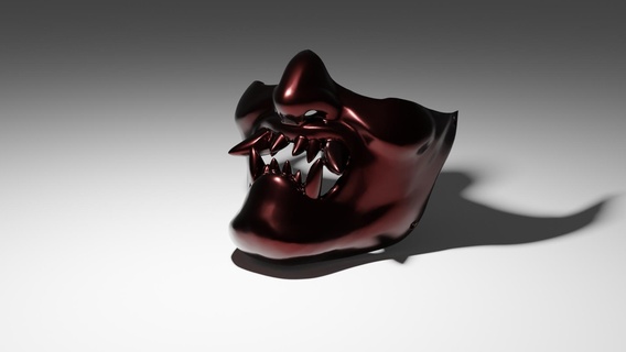 oni Maske Samurai tragbar Krieger Mauer Design japanisch Kultur 3d print model - Mito3D