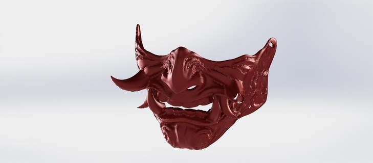 oni máscara colmillos 3d print model - Mito3D
