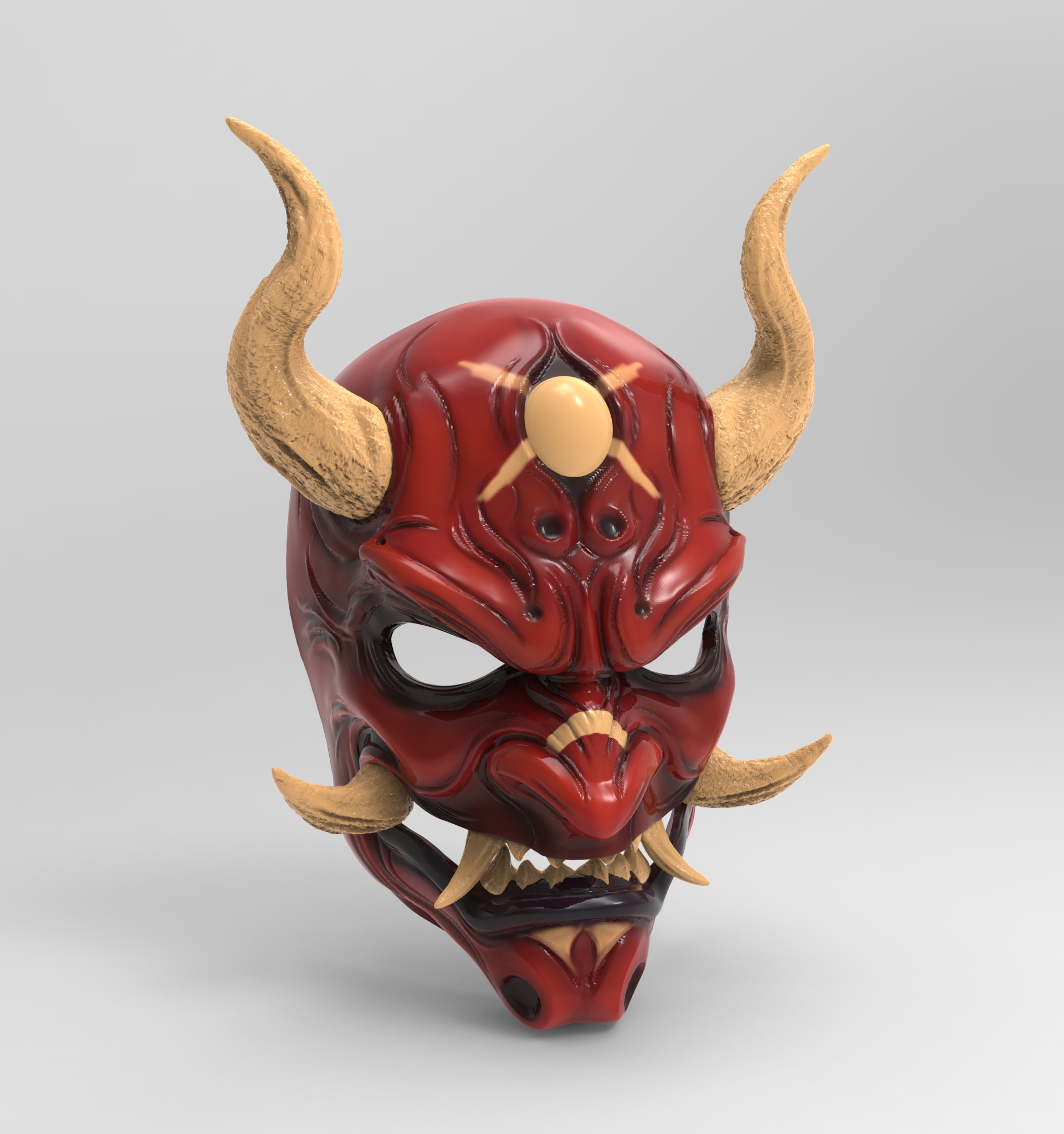 oni mask kabuki stl japanese 3D print model - Mito3D