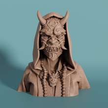 oni masqué samouraï femme buste Jeu Japon masque démon Oriental mythes ogre troll Asie 3d print model - Mito3D