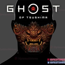 oni samurai ghost mask of tsushima ninja demon gaming game cosplay helmet halloween kitsune japan 3d print model - Mito3D
