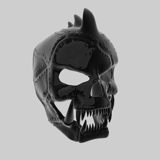 oni skull 2 stl mask rave event carnival halloween cosplay monster art villain 3d print model - Mito3D