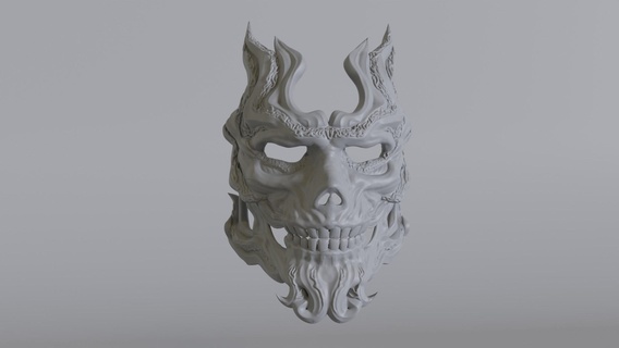 oni skull mask cosplay mask japan demon halloween  3d print model - Mito3D