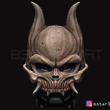 oni skull mask hannya mask-devil cosplay 3d print model art satan devil costume monter demon hannyamask 3d print model - Mito3D