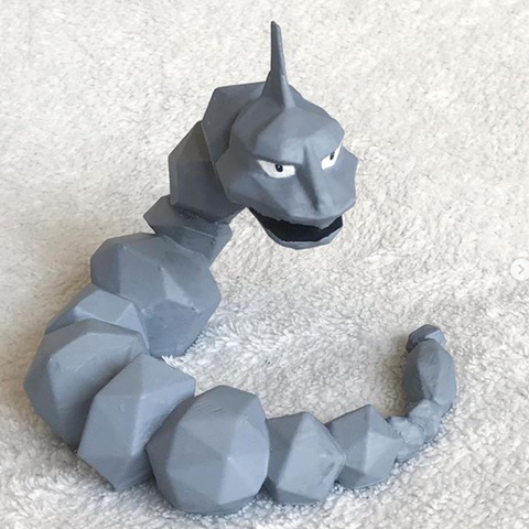 onix pokemon Spiel gehen gamer nintendo onyx low-poly Spielzeug 3D print model - Mito3D