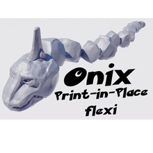 onix print in place flexi art Pokémon pok lun articulé jouet flashforgecults lié souple 3d print model - Mito3D