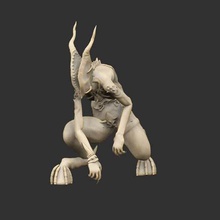 onoskelis statues x4 art sculptures statue sculpture demons demon baphomet agony 3d print model - Mito3D