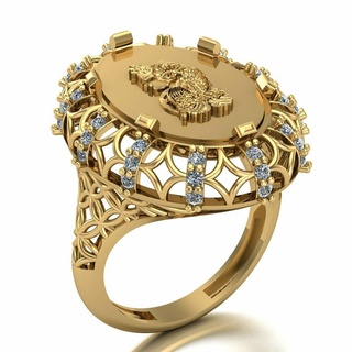onza anillo 002 oro joyería joya plata diamante compromiso Boda Moda colgantes anillos 3d print model - Mito3D