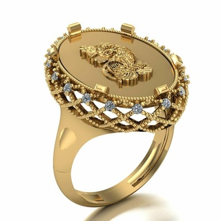 oncia squillare 003 oro gioielleria argento squillare diamante gioielleria gioiello Fidanzamento nozze moda anello d'oro ciondoli oncia lira 3d print model - Mito3D