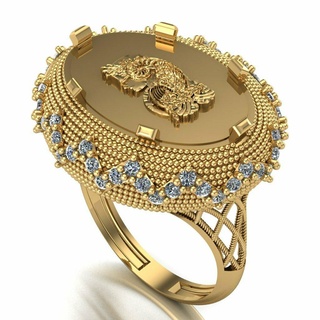 onza anillo 005 oro joyería joya plata diamante compromiso Boda Moda colgantes lira 3d print model - Mito3D