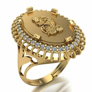 Unze Ring 006 Gold Schmuck Silber Diamant Juwel Engagement Hochzeit Mode Goldring Anhänger Lira 3d print model - Mito3D