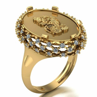 once bague 007 or bijoux argent diamant bijou engagement mariage mode pendentifs lire 3d print model - Mito3D