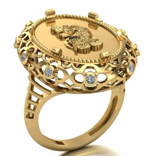 onza anillo 013 oro joyería joya plata diamante compromiso Boda Moda colgantes lira 3d print model - Mito3D