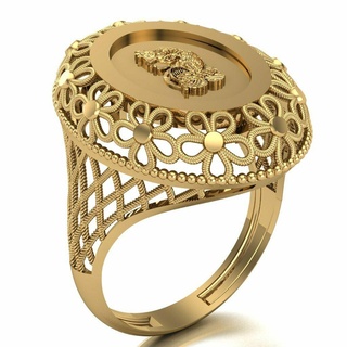 onza anillo 016 oro joyería joya plata diamante compromiso Boda Moda colgantes lira 3d print model - Mito3D