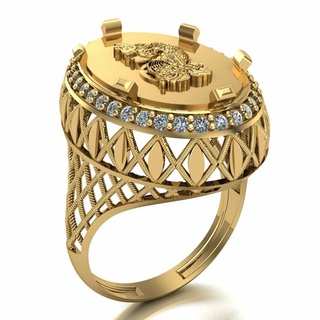 once bague 017 or bijoux argent diamant bijou engagement mariage mode pendentifs lire 3d print model - Mito3D