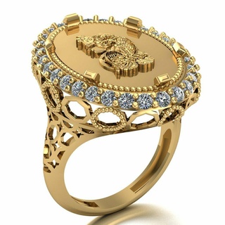 once bague 020 or bijoux argent diamant bijou engagement mariage mode pendentifs lire 3d print model - Mito3D