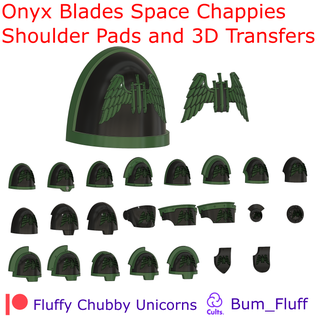 onyx blade shoulder pads 3d transfers Game war hammer 42k pauldron tabletop gaming transfer icons relief 28mm 30k heresy blades 3d print model - Mito3D