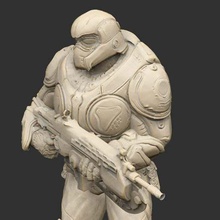 onyx guard art personas la guerra tres soldado de guardia marchas 3 los engranajes élite 3d print model - Mito3D