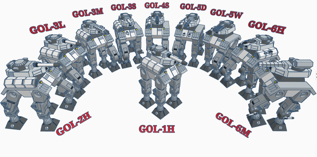 oop Goliath değiştirme 6mm Amerikan Mecha masaüstü oyunlar oyun 3d print model - Mito3D