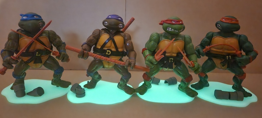 rezumar estante soporte tmnt clásico ninja tortugas '80s '90s adolescente mutante 3d print model - Mito3D