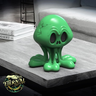 oozey dripping skull - toy decoration eternal decor ooze room kawaii cute gift home halloween office desk spooky slime table 3d print model - Mito3D