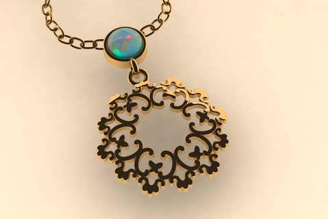 opal pendant rings jewelry ring 3dprinted wedding make stl 3dprint printable 3d printing fashion gold woman accessories trendy jewel designer fine 3d print model - Mito3D
