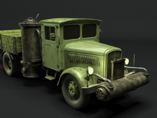 opel blitz holzgas truck 3d model game toys 3dtruck old vintage vehicles moto tyre green cars power muscle engine strong bus steam gas 3d print model - Mito3D
