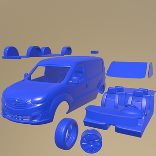 opel combo lwb cargo 2015 printable car separate parts body slot 1-10 scalextric tamiya rc miniz crawler kyosho axial traxxas micro 3d print model - Mito3D